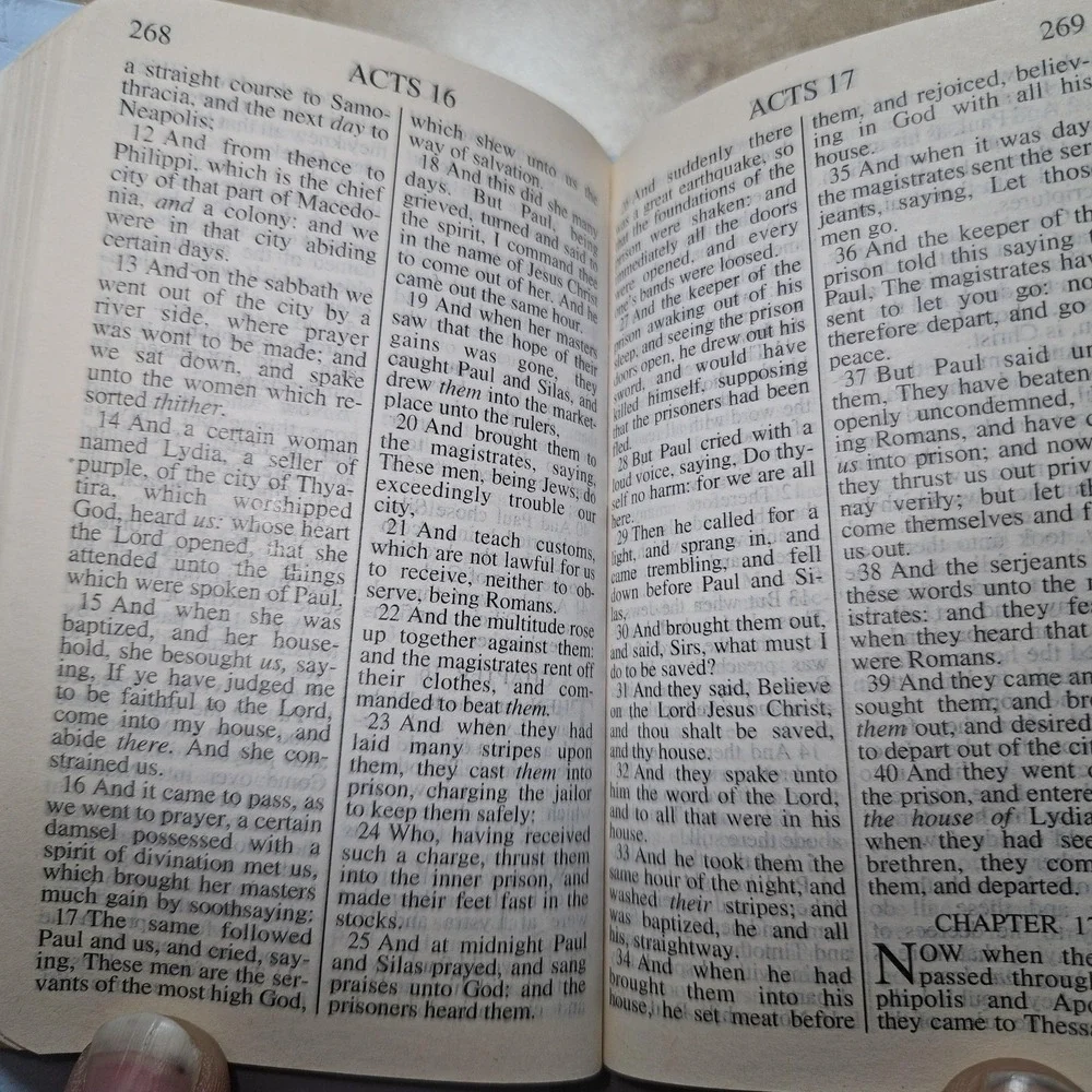 VTG 1968 Holy Bible KJV‎ New Testament Psalms Proverbs Mini Pocket Blue
